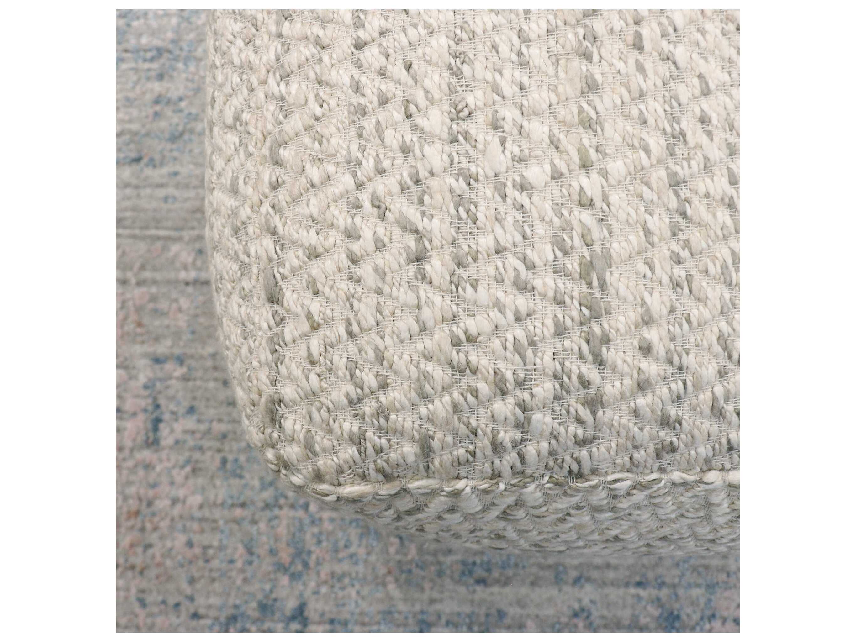 Pasargad Home Galaxy Zig-Zag Ivory Pouf