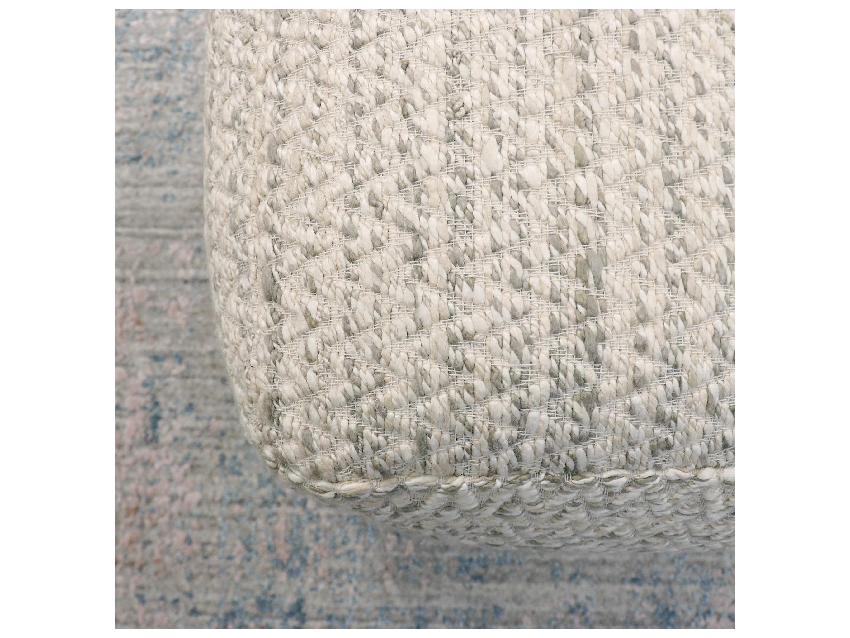 Pasargad Home Galaxy Zig-Zag Ivory Pouf