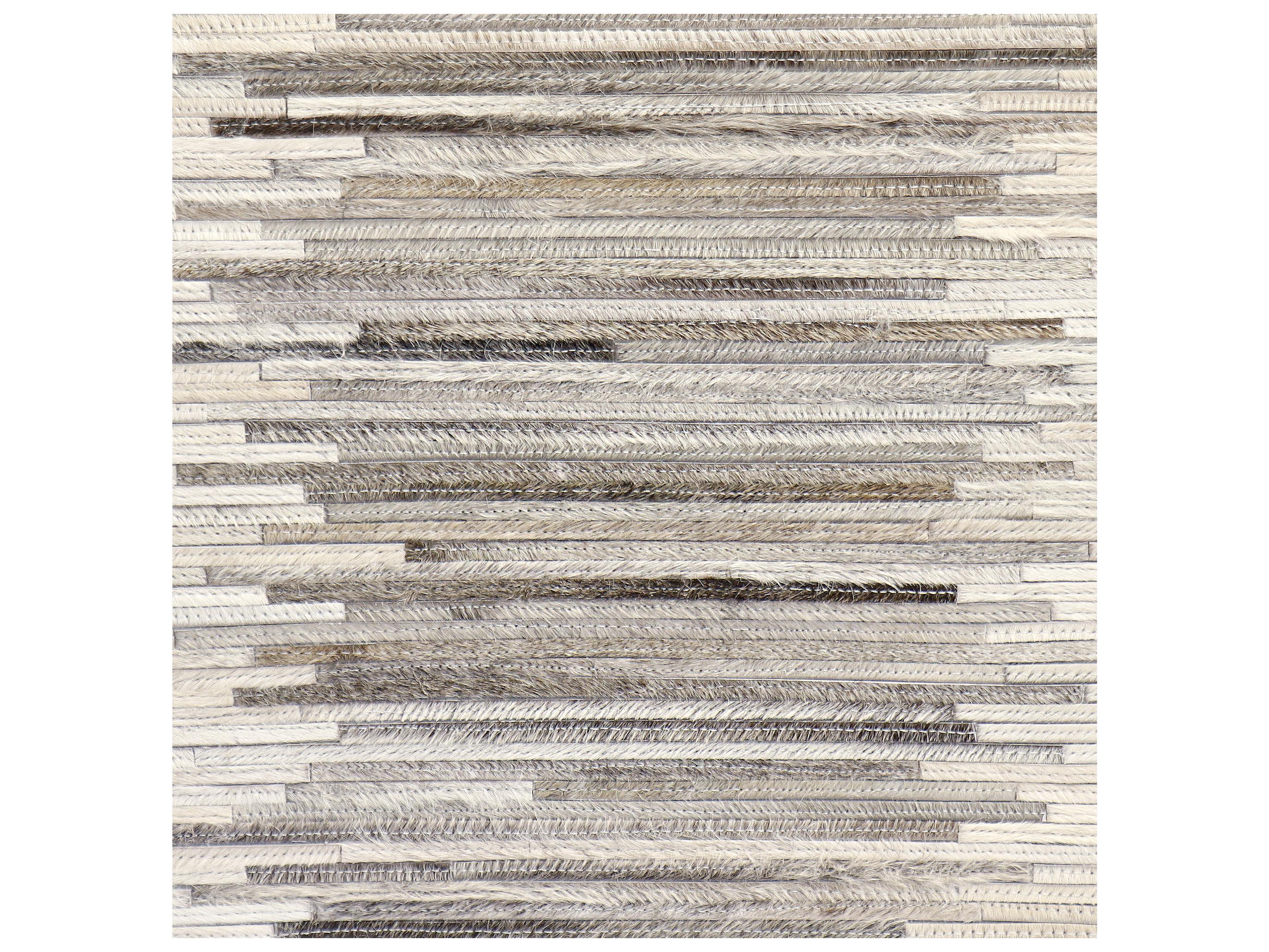 Pasargad Home Galaxy Cowhide Silver Pouf