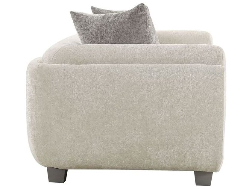 Pasargad Home Noho Bergamo Ivory Silver White Upholstered Sofa