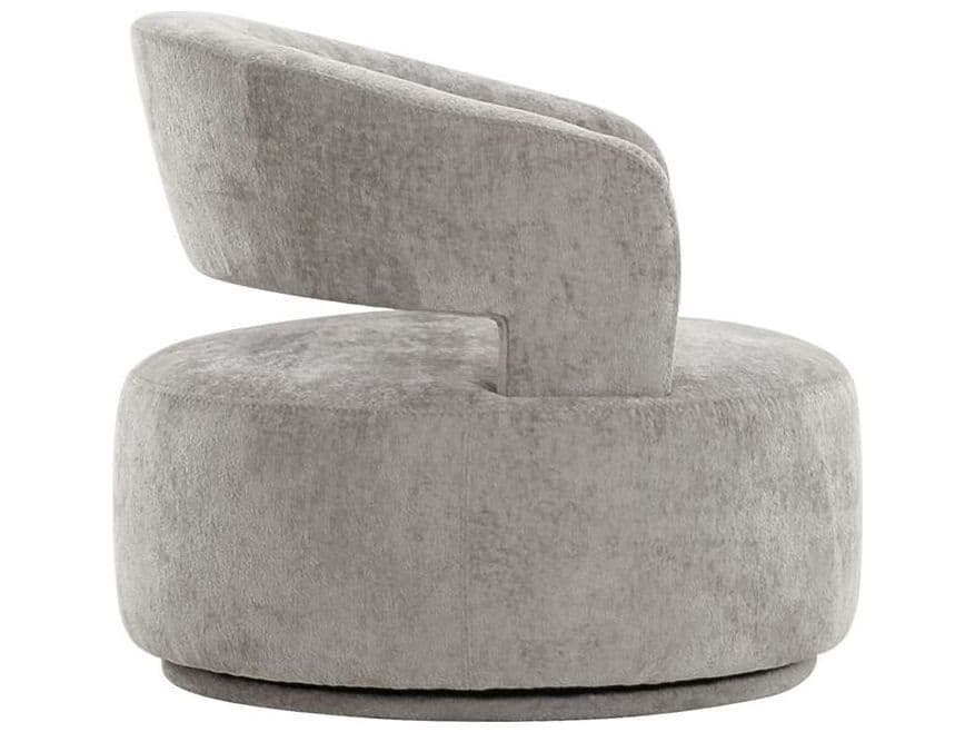 Pasargad Home Noho Piagia Swivel Silver Accent Chair