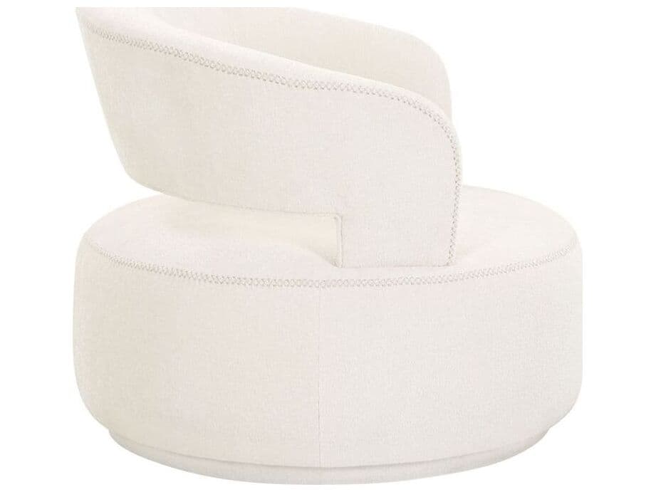 Pasargad Home Noho Piagia Swivel White Accent Chair