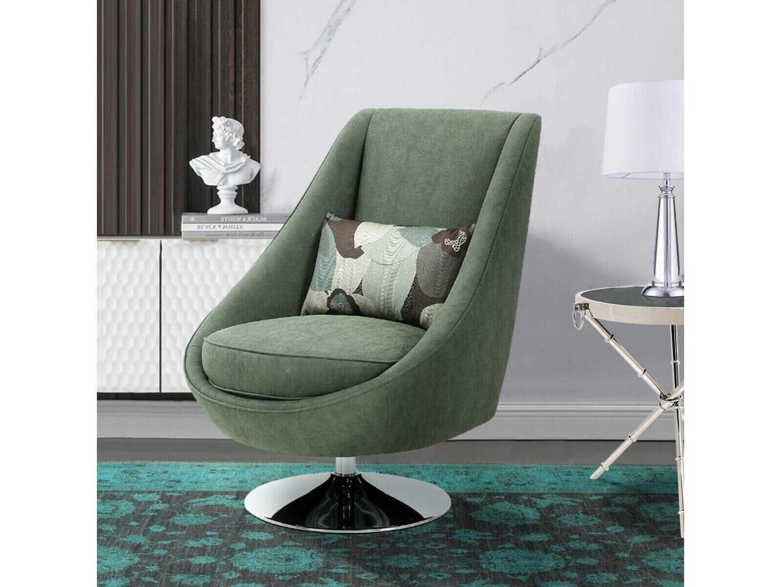Pasargad Home Noho Mason Swivel Green Accent Chair