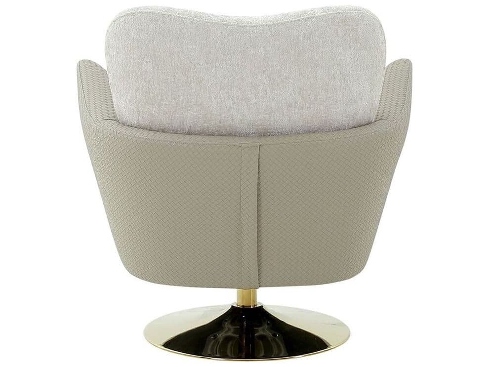 Pasargad Home Noho Mercer Swivel Beige Accent Chair