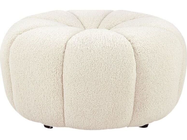 Pasargad Home Noho Pompeii Cream Upholstered Ottoman
