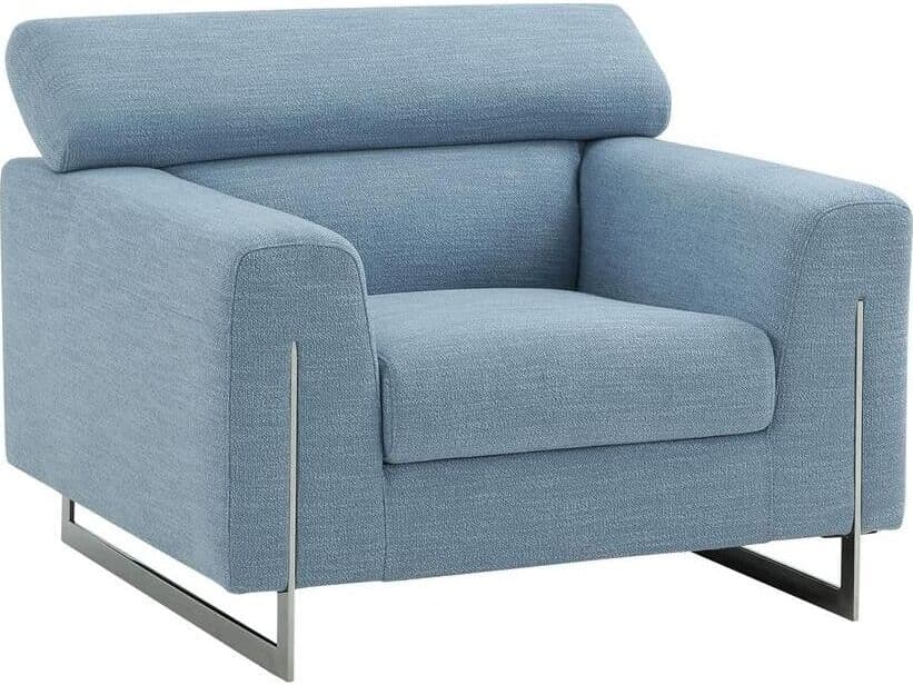 Pasargad Home Noho Serena Blue Accent Chair