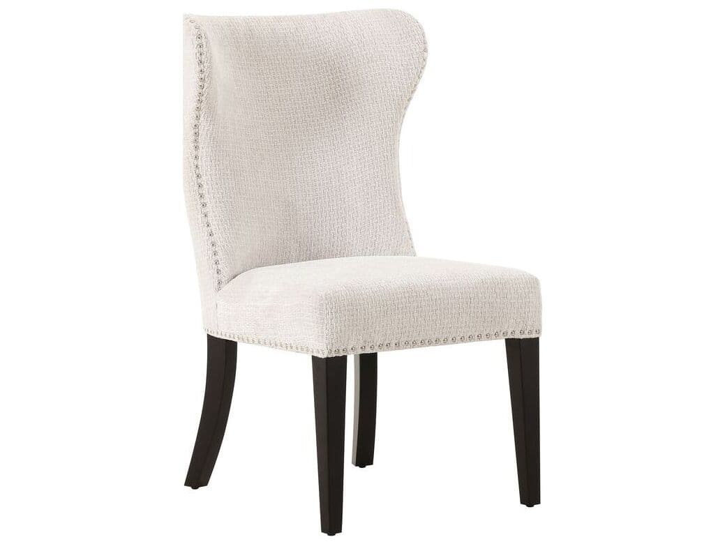 Pasargad Home Sorano Elara White Upholstered Armless Dining Chair Set of 2