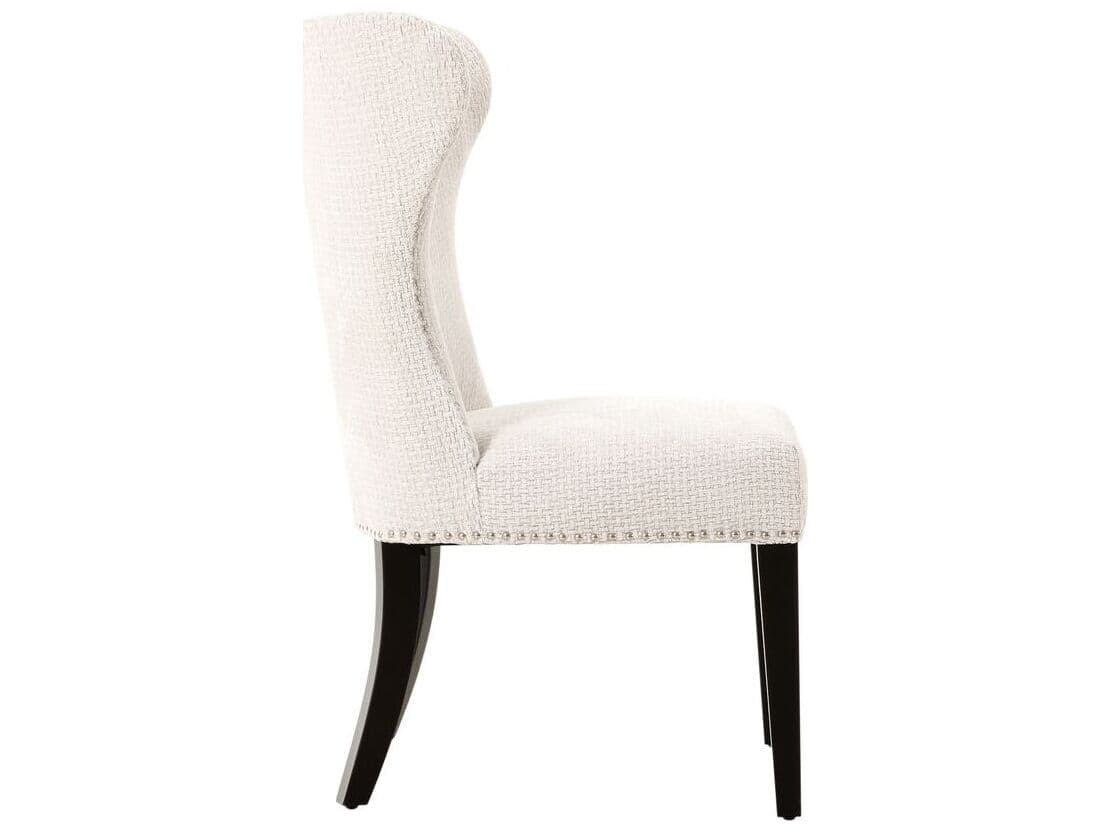 Pasargad Home Sorano Elara White Upholstered Armless Dining Chair Set of 2