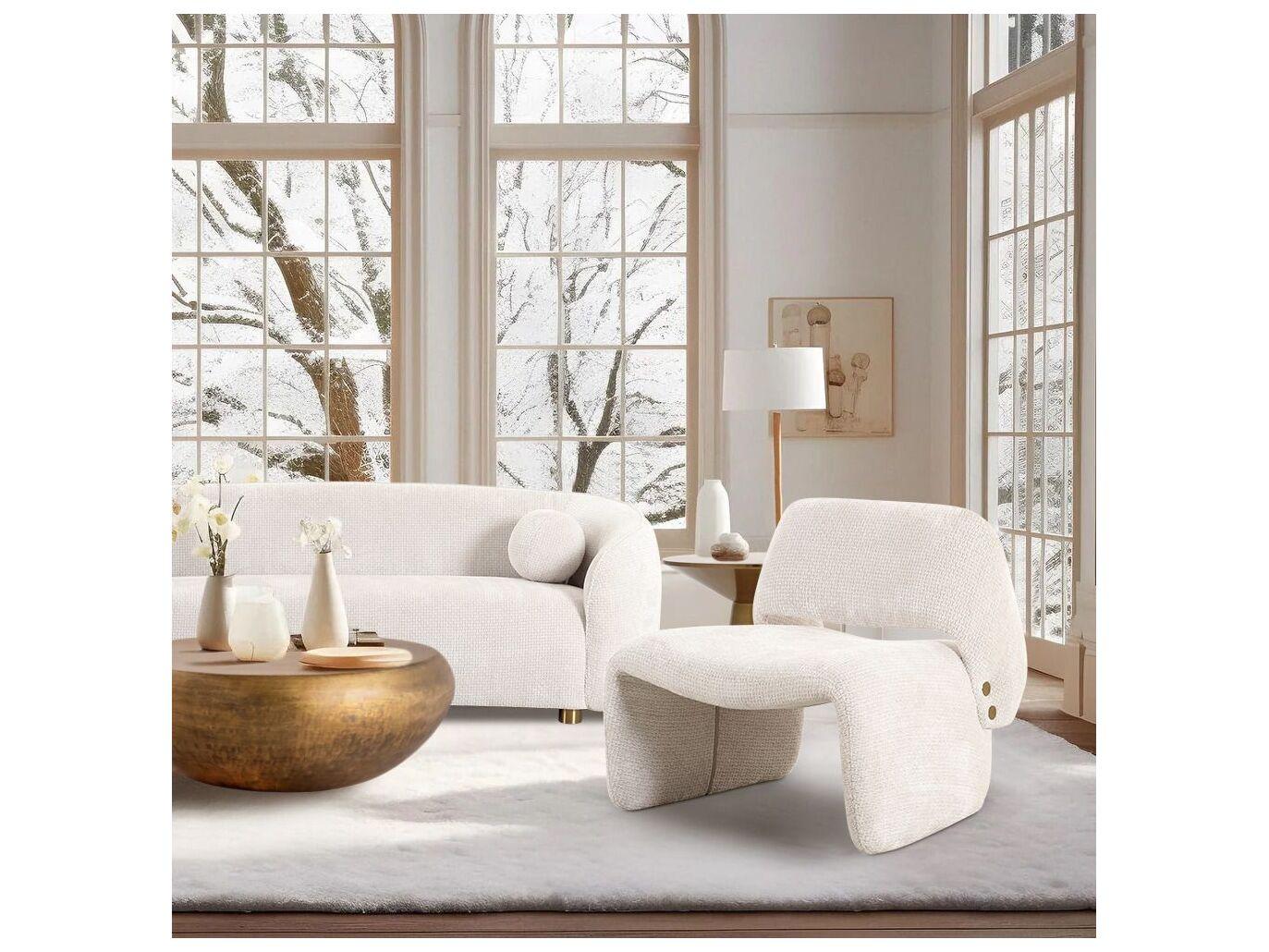 Pasargad Home Noho Zarina Beige Accent Chair