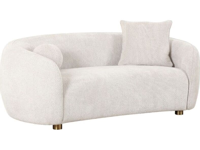 Pasargad Home Noho Zarina Ivory Beige Upholstered Loveseat