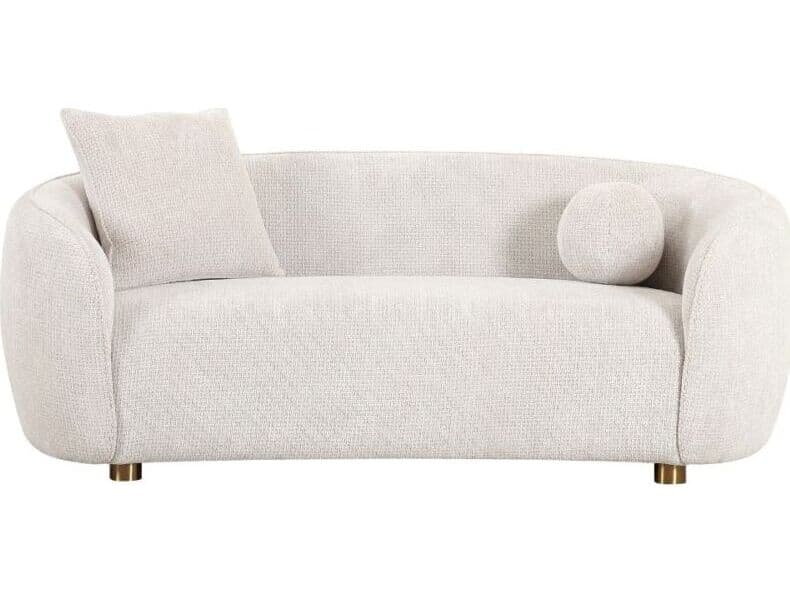 Pasargad Home Noho Zarina Ivory Beige Upholstered Loveseat
