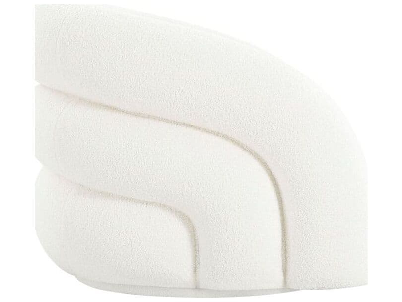 Pasargad Home Noho Azzurro Swivel White Accent Chair