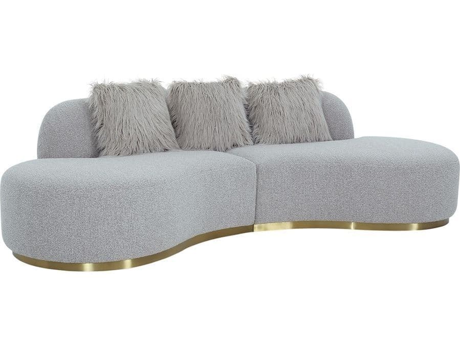Pasargad Home Noho Simona Grey Gold Upholstered Sofa