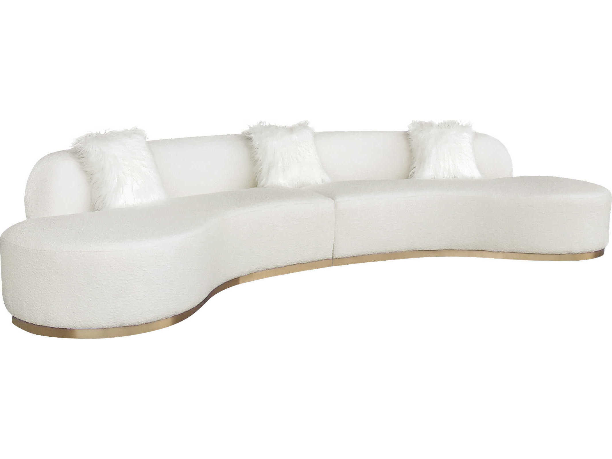 Pasargad Home Noho Simona Cream White Upholstered Sofa