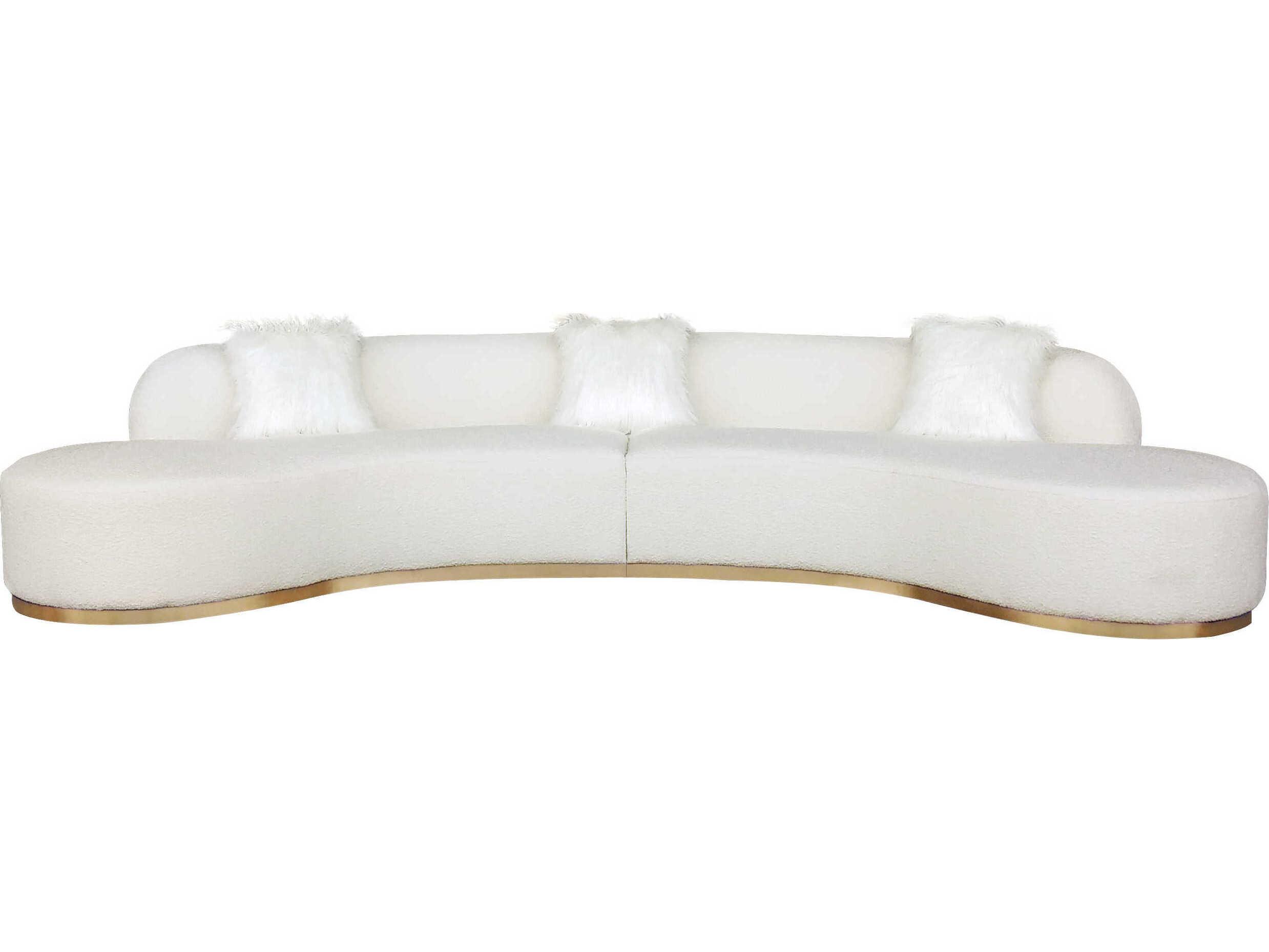 Pasargad Home Noho Simona Cream White Upholstered Sofa