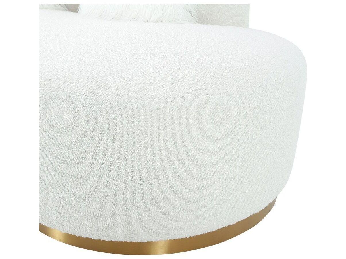 Pasargad Home Noho Simona Ivory Gold White Upholstered Sofa