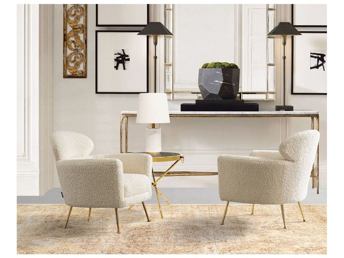 Pasargad Home Noho Felice Cream Accent Chair