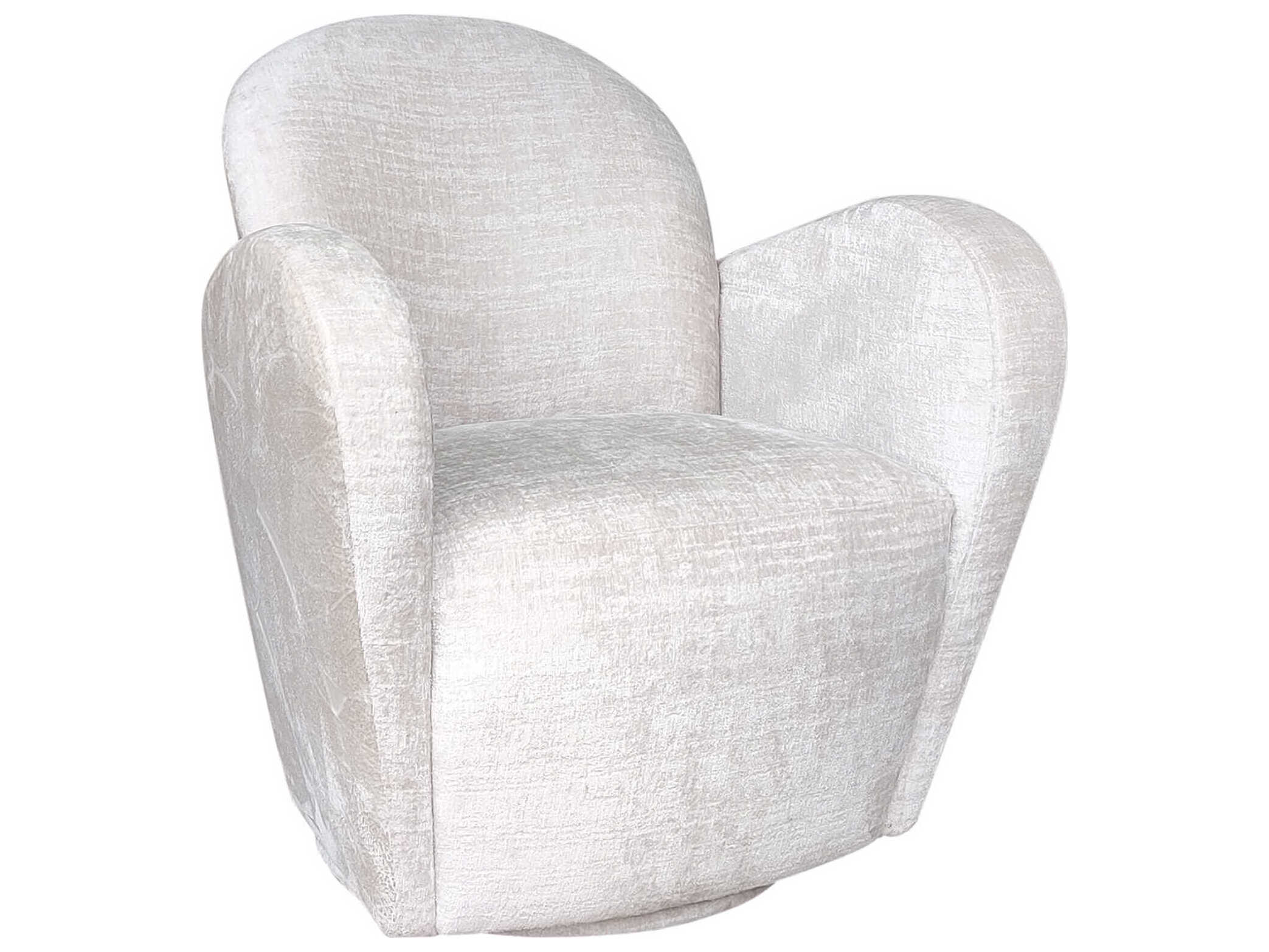 Pasargad Home Noho Maxim Swivel White Accent Chair