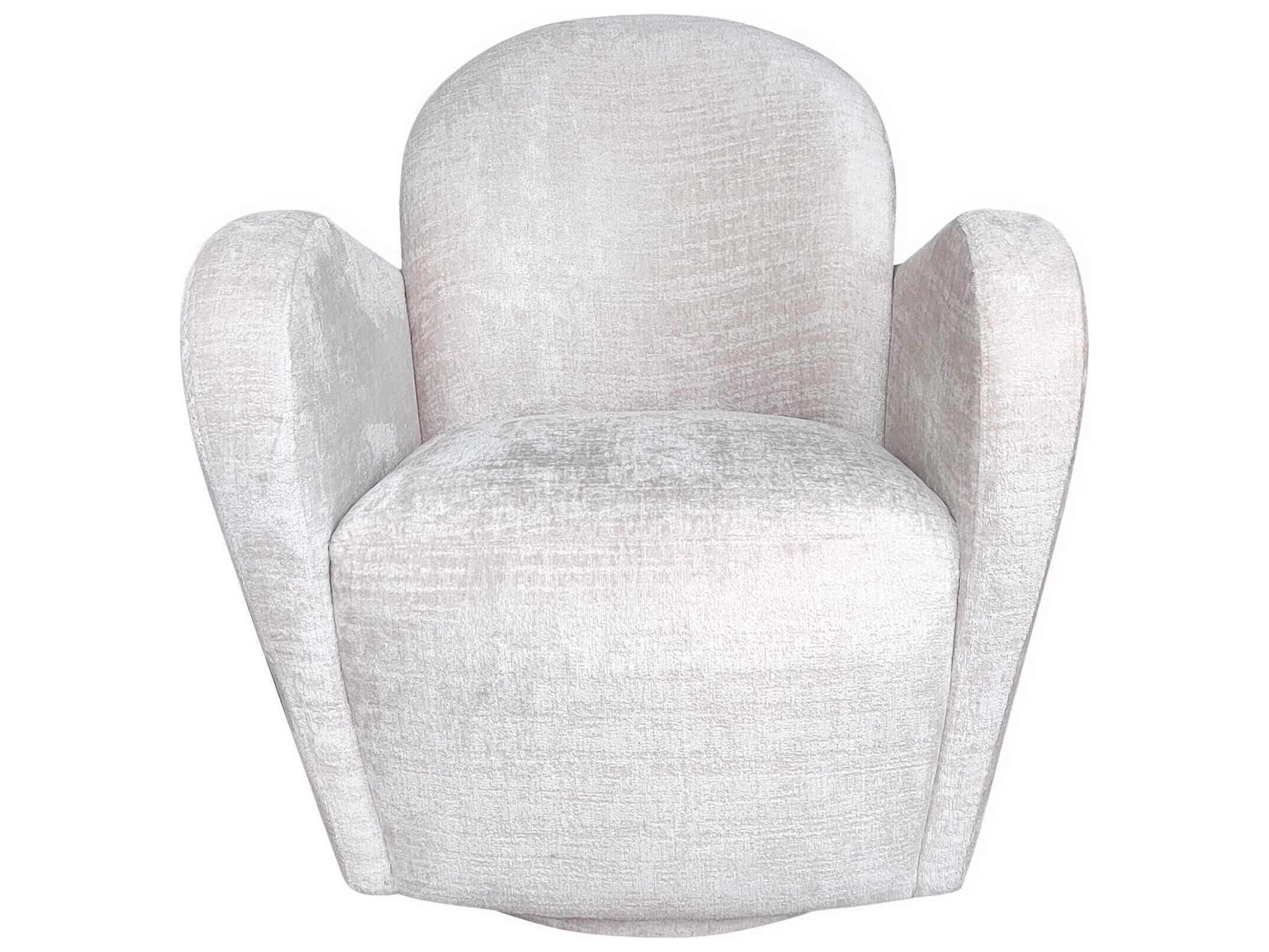 Pasargad Home Noho Maxim Swivel White Accent Chair