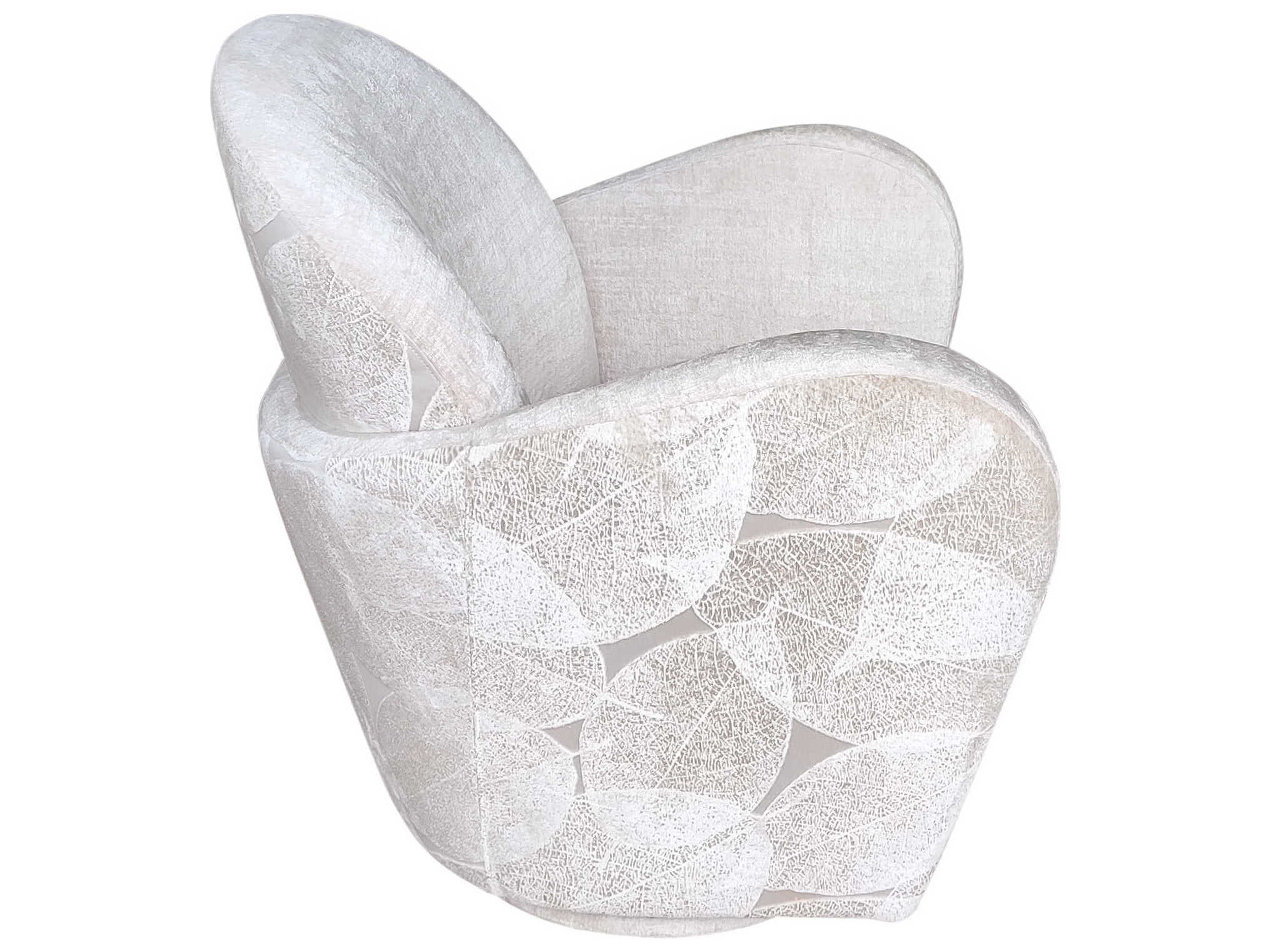 Pasargad Home Noho Maxim Swivel White Accent Chair