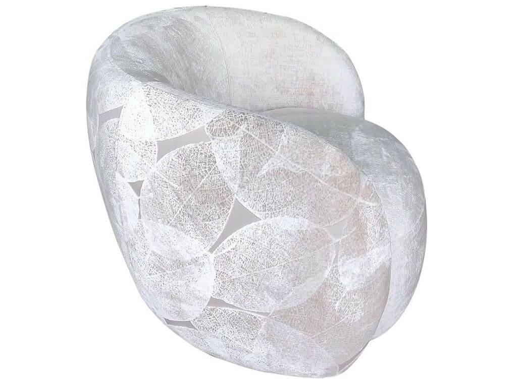 Pasargad Home Noho Napoli Swivel White Accent Chair