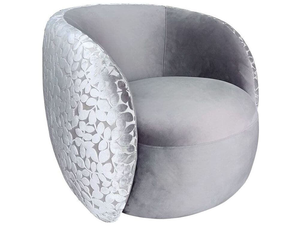 Pasargad Home Noho Allure Swivel Gray Accent Chair