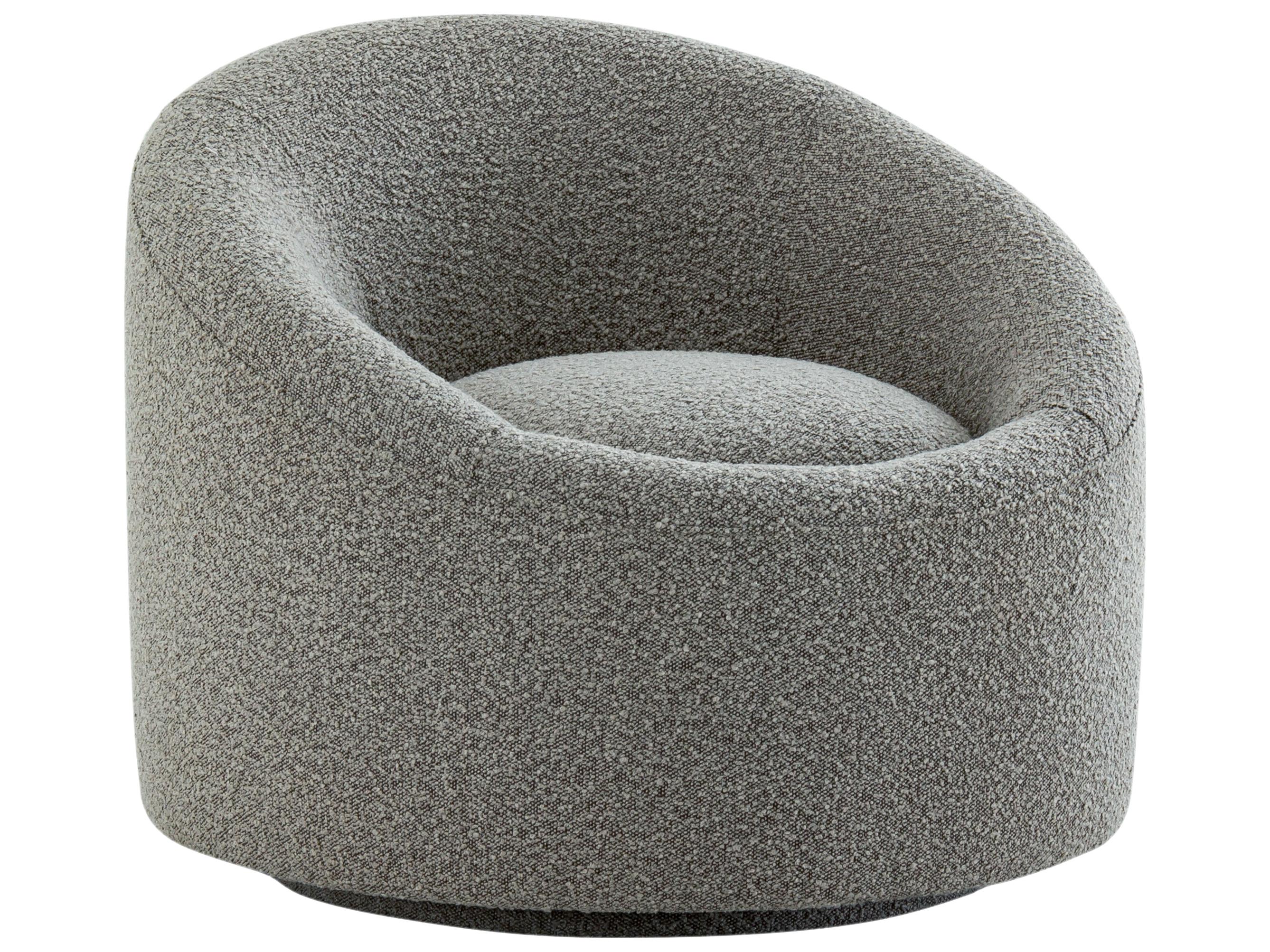 Pasargad Home Noho Sienna Swivel Gray Accent Chair