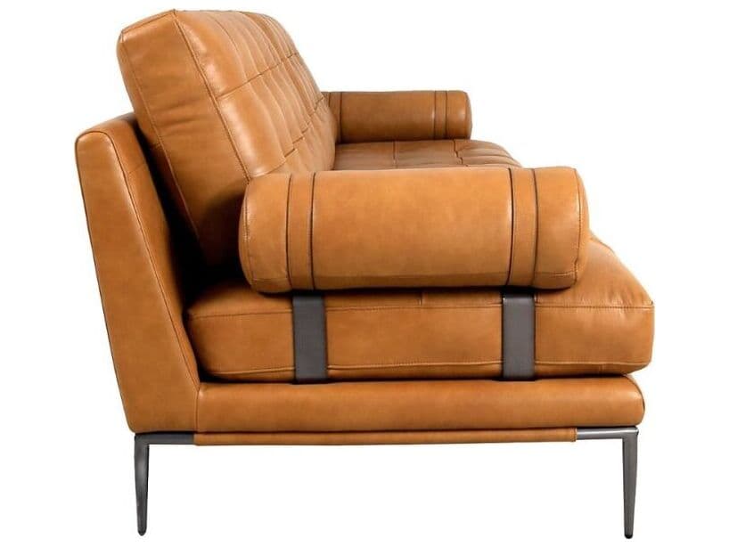 Pasargad Home Vicenza Kimberly Brown Leather Sofa