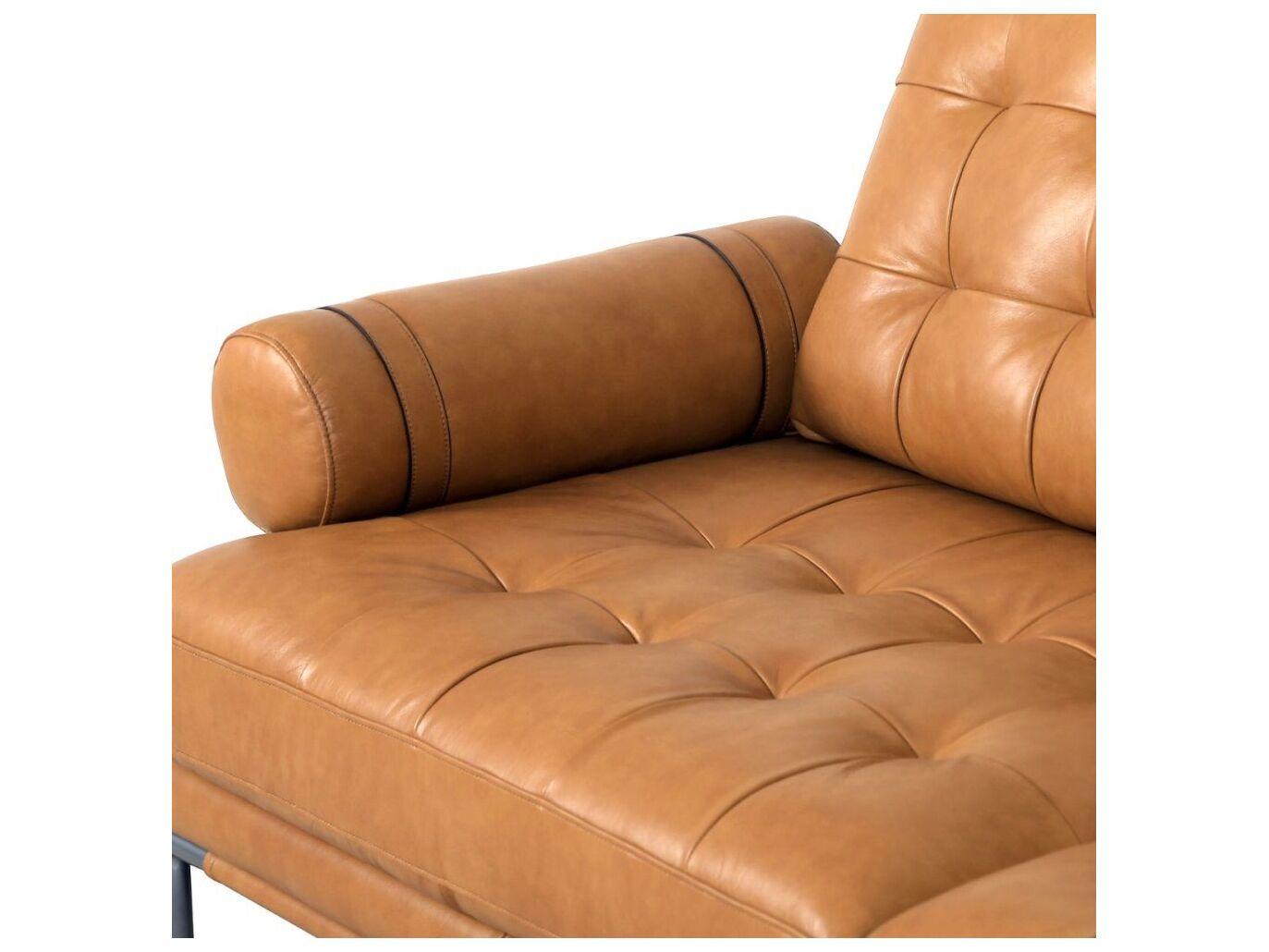 Pasargad Home Vicenza Kimberly Brown Leather Sofa