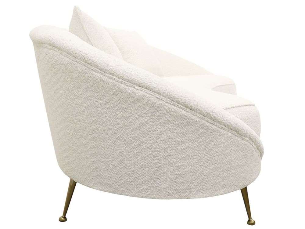 Pasargad Home Vicenza Luna Ivory Gold White Upholstered Sofa