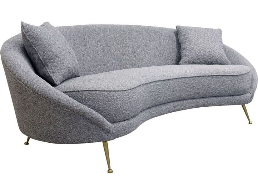 Pasargad Home Vicenza Luna Grey Gold Upholstered Sofa