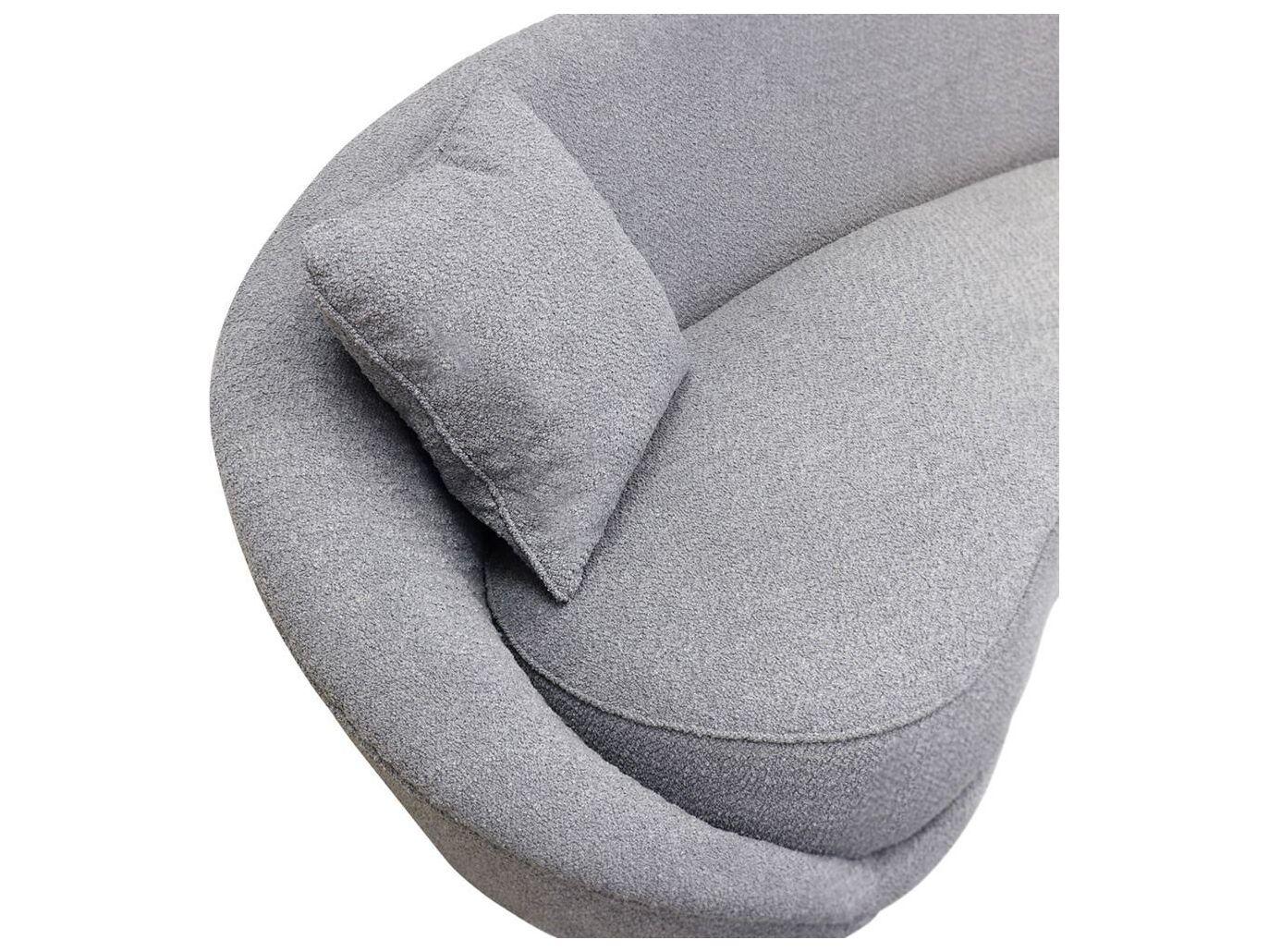 Pasargad Home Vicenza Luna Grey Gold Upholstered Sofa