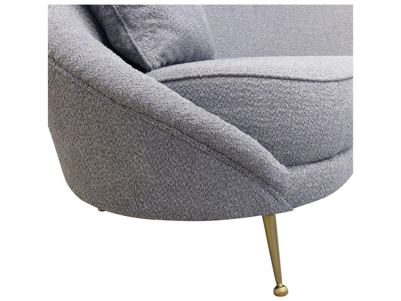 Pasargad Home Vicenza Luna Grey Gold Upholstered Sofa