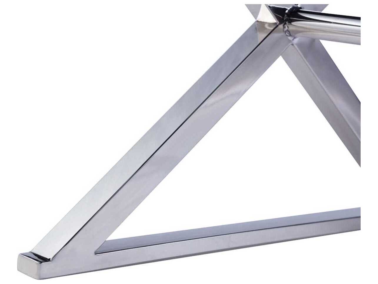 Pasargad Home Luxe Black Chrome Silver Faux Leather Accent Bench