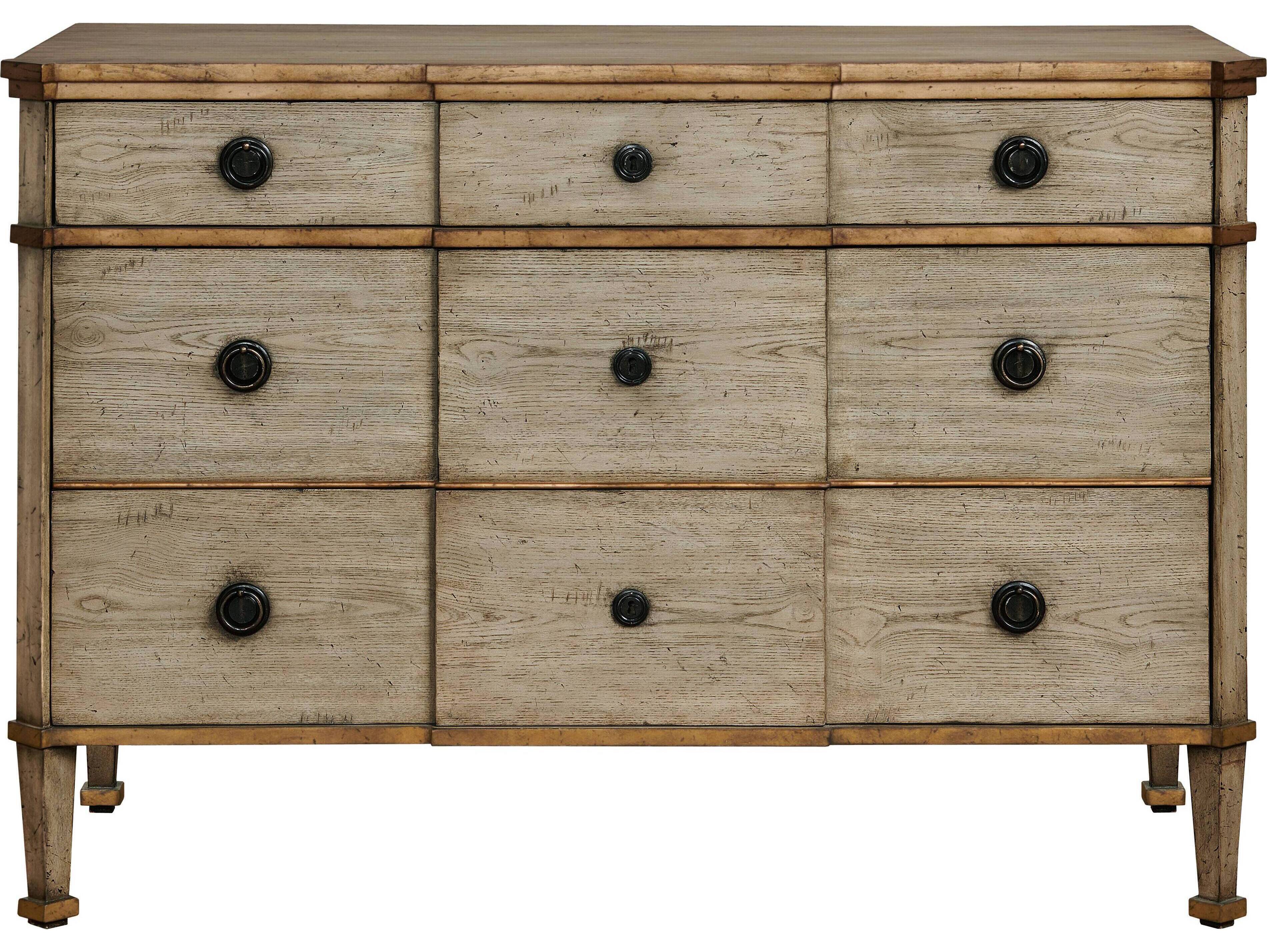 Port Eliot 3-Drawers Beige Ash Wood Dresser