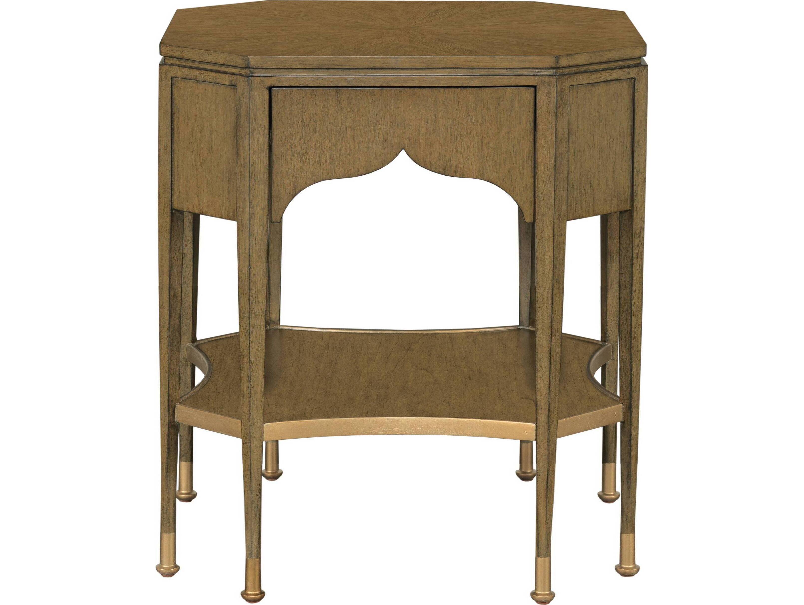 Port Eliot Octagon Wood Light Walnut End Table
