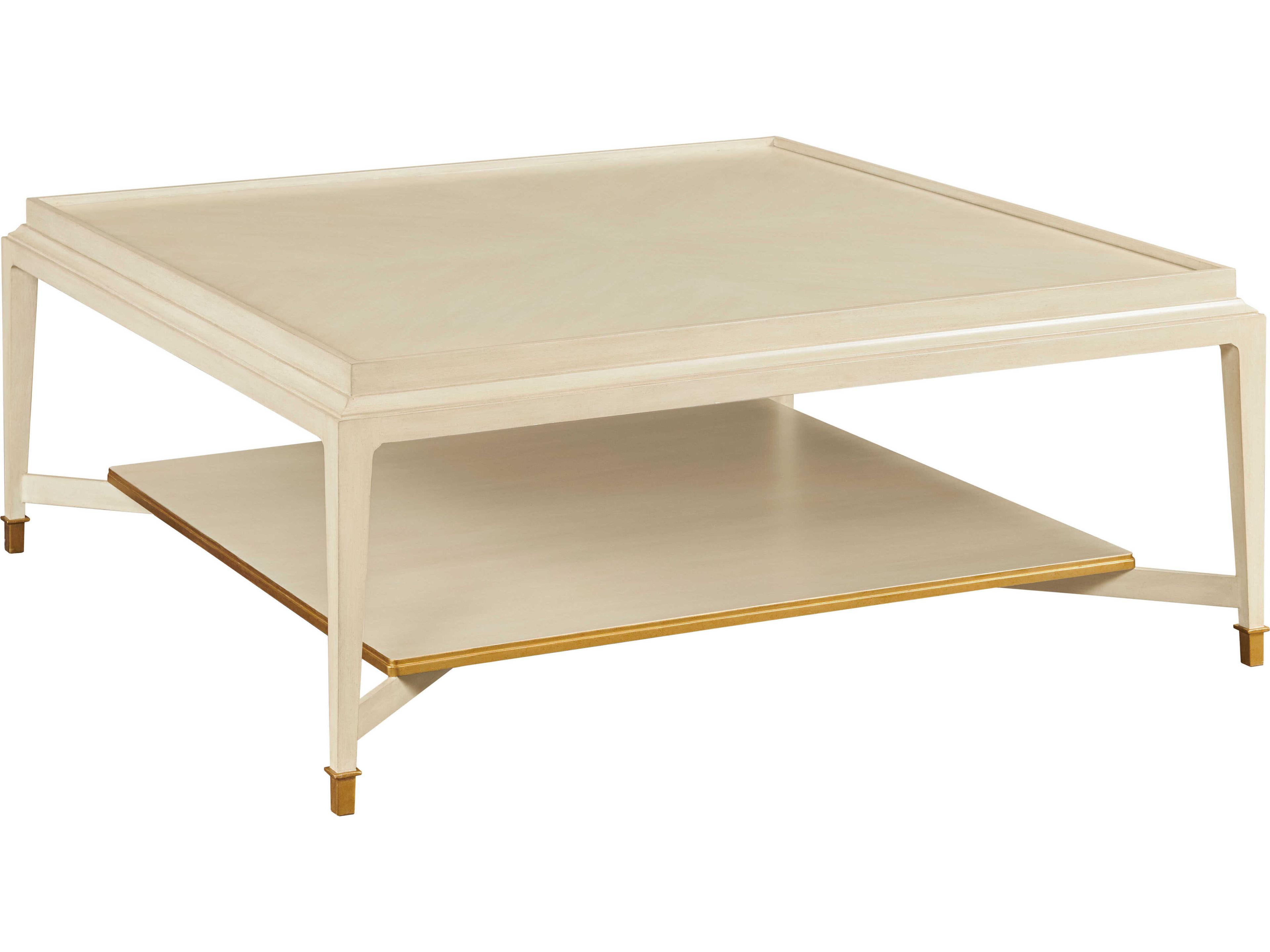 Port Eliot Square Wood Linen Paint Coffee Table