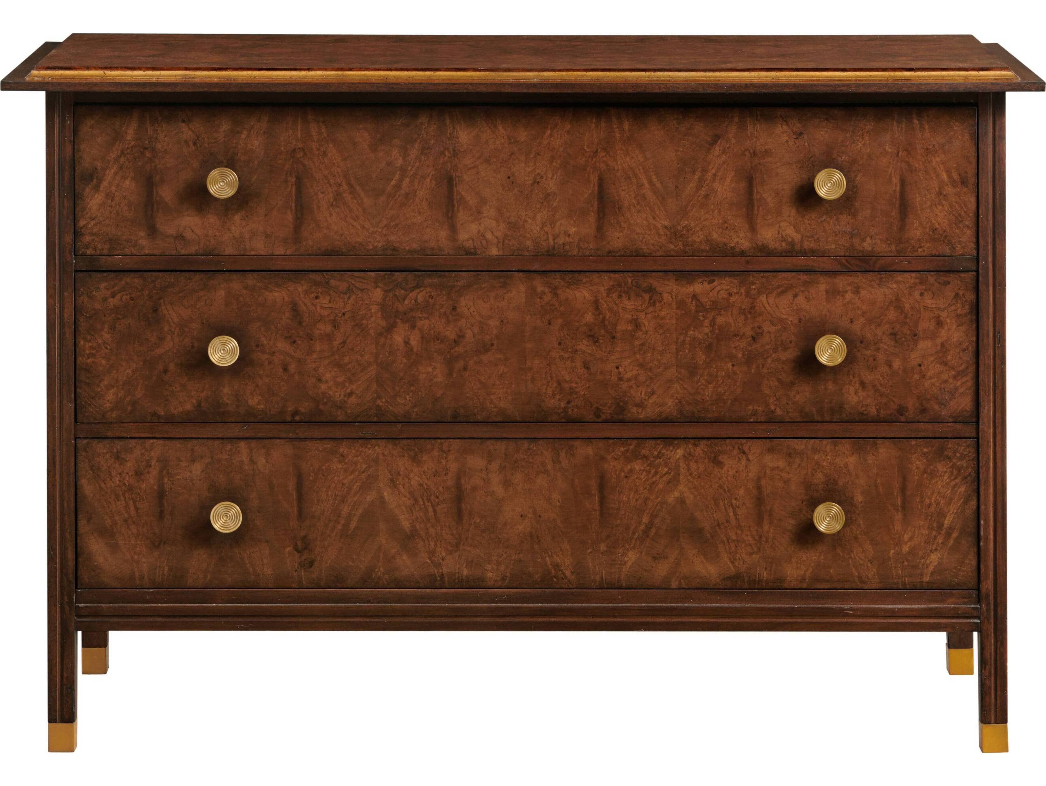 Port Eliot 3-Drawers Brown Mahogany Wood Dresser
