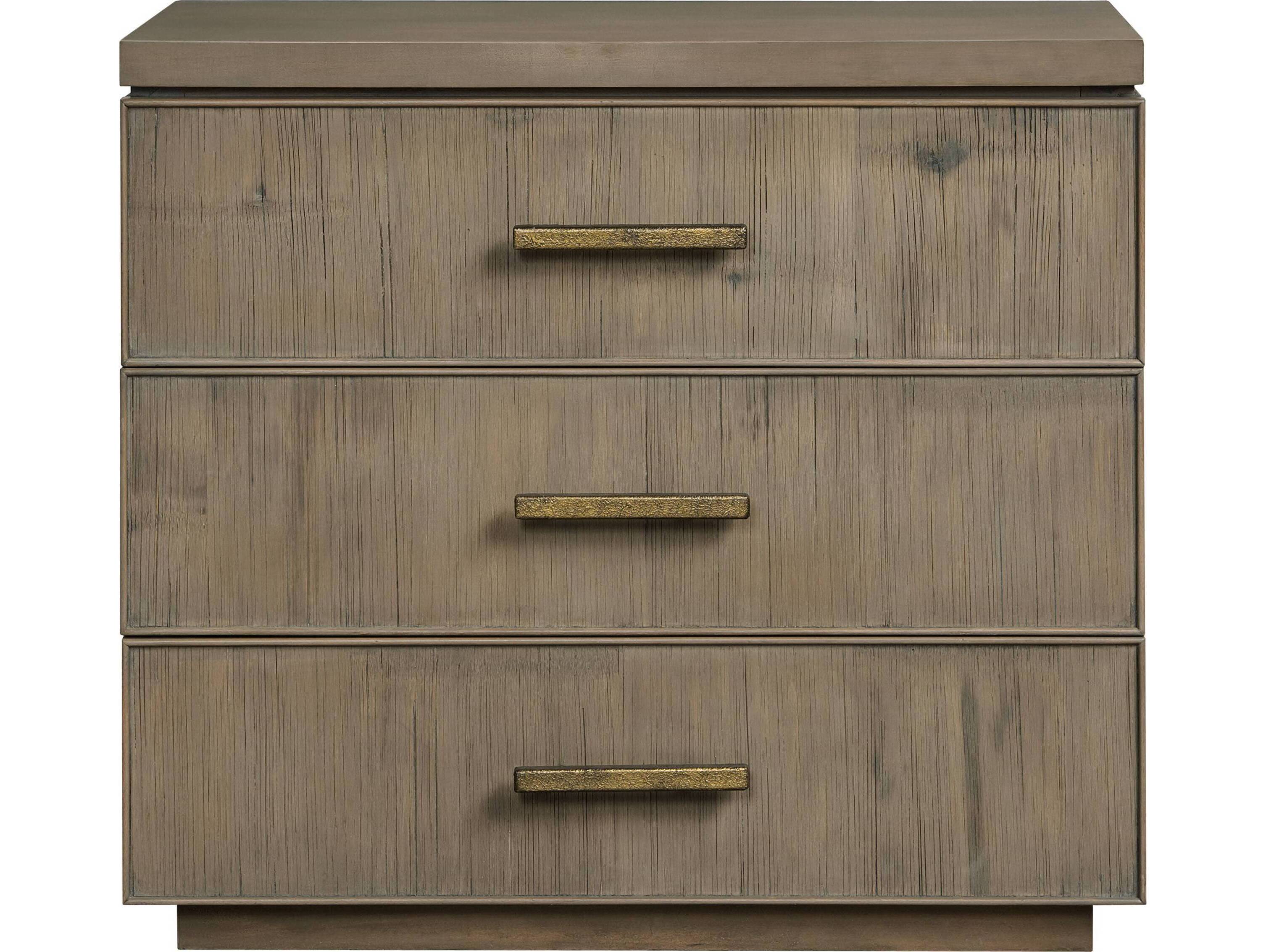 Port Eliot 3-Drawers Gray Nightstand