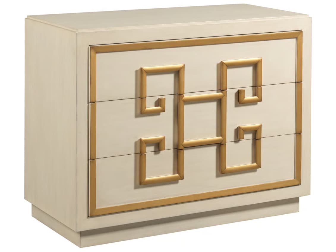 Port Eliot Linen White Walnut Wood Accent Chest