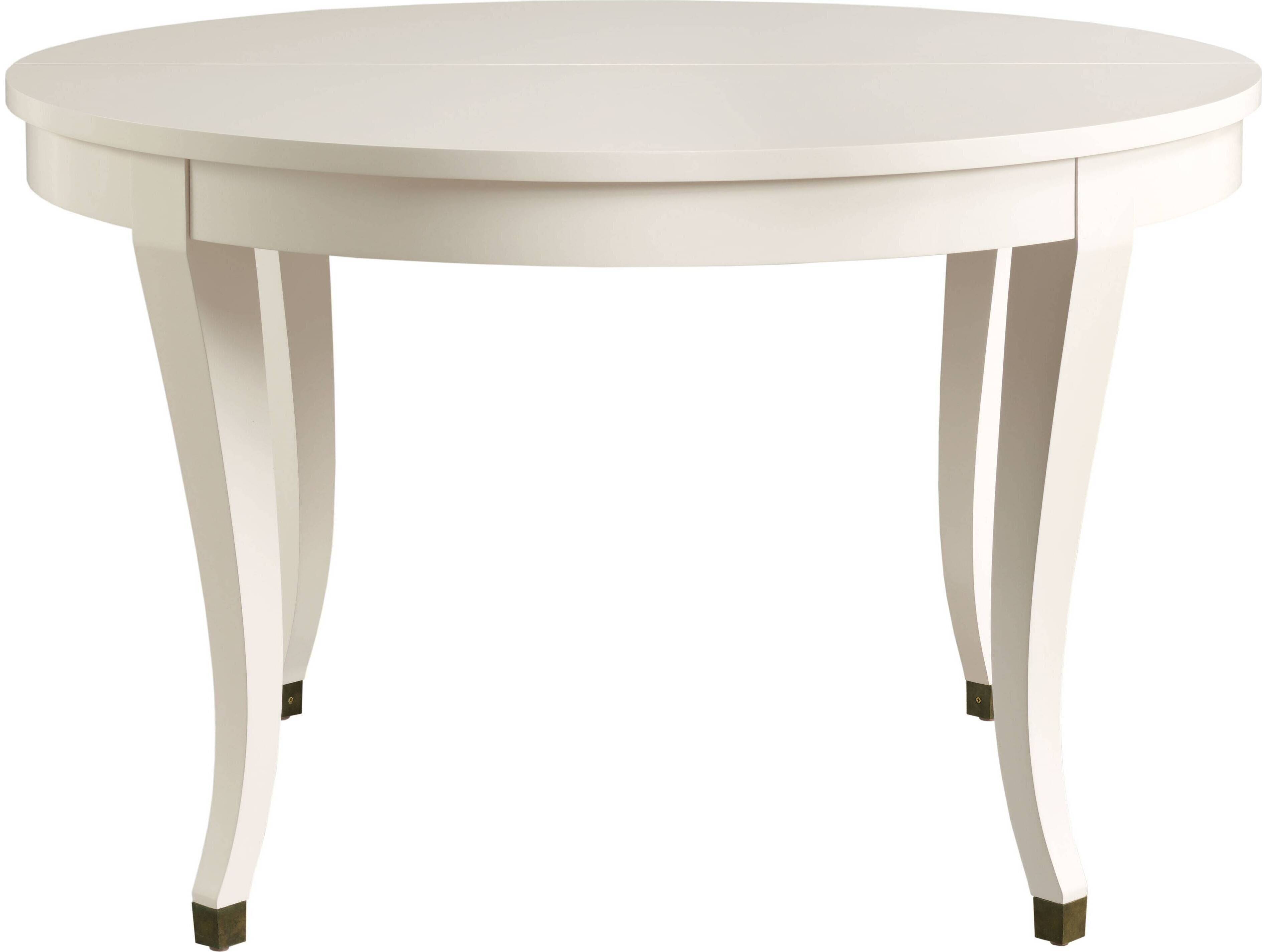Port Eliot Round Wood White Lacquer Dining Table