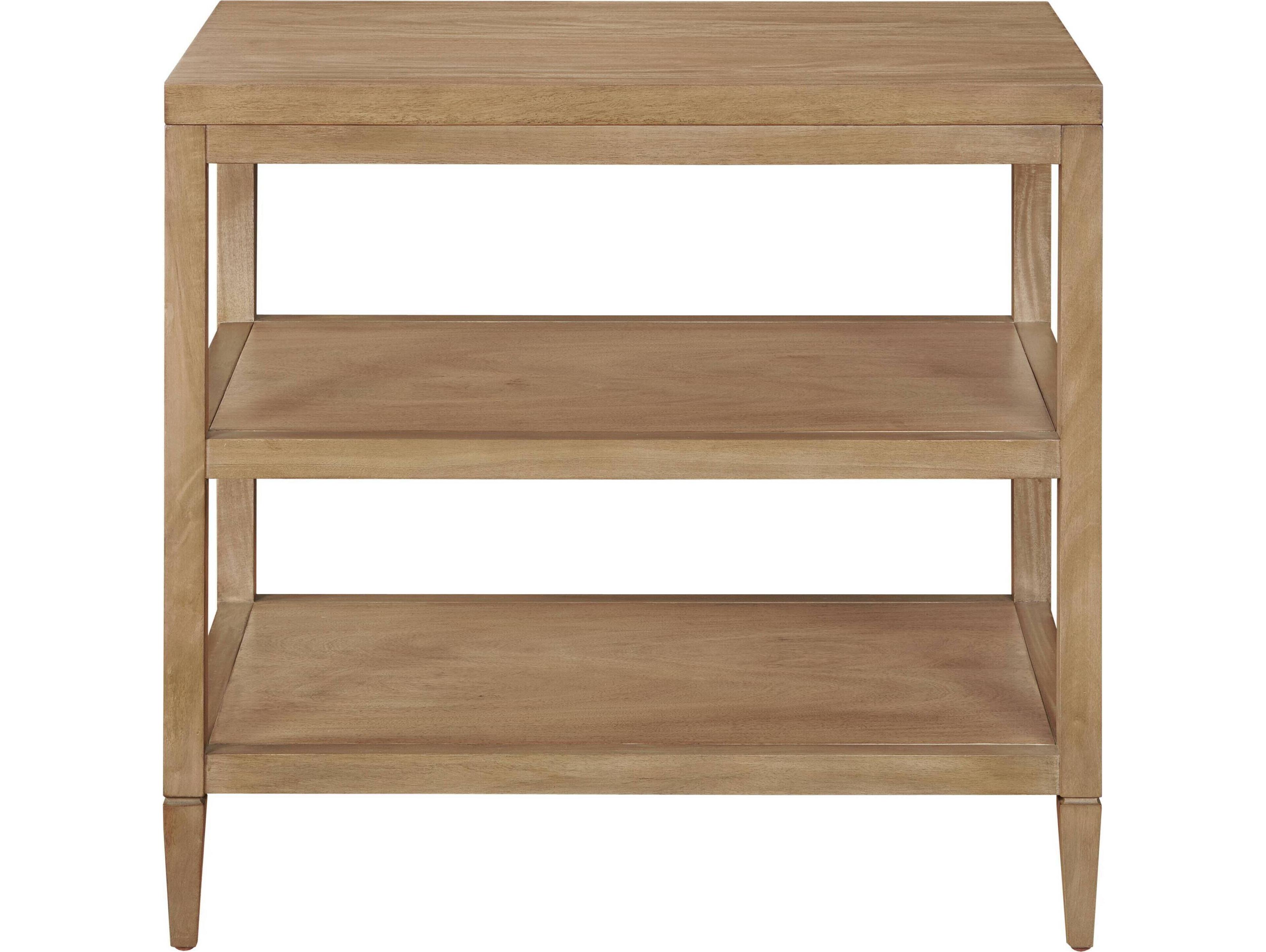 Port Eliot Rectangular Wood Bleach End Table