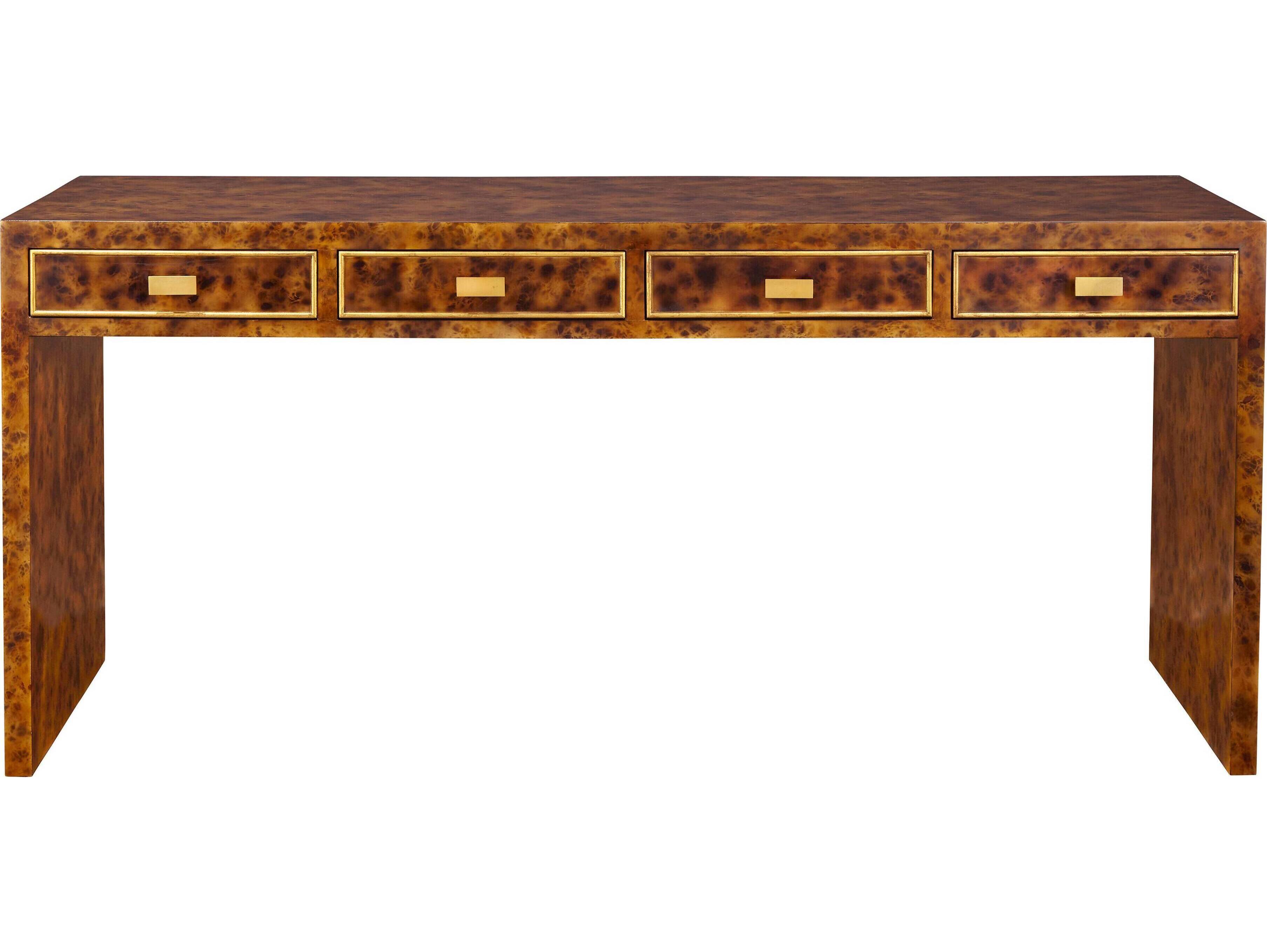 Port Eliot Rectangular Wood Tortoise Console Table