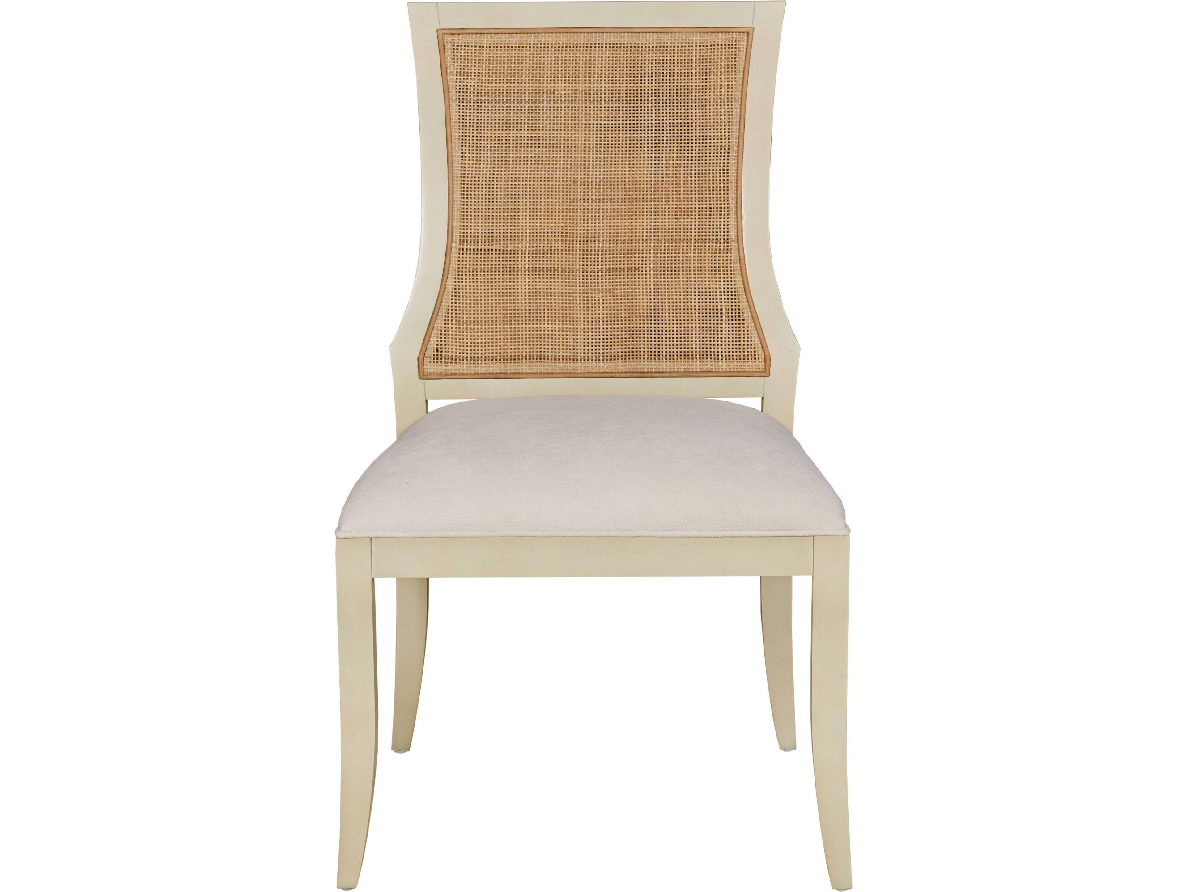 Port Eliot Cane Beige Upholstered Armless Dining Chair