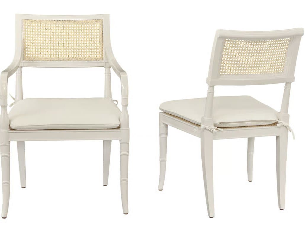 Port Eliot Regency White Armless Dining Chair