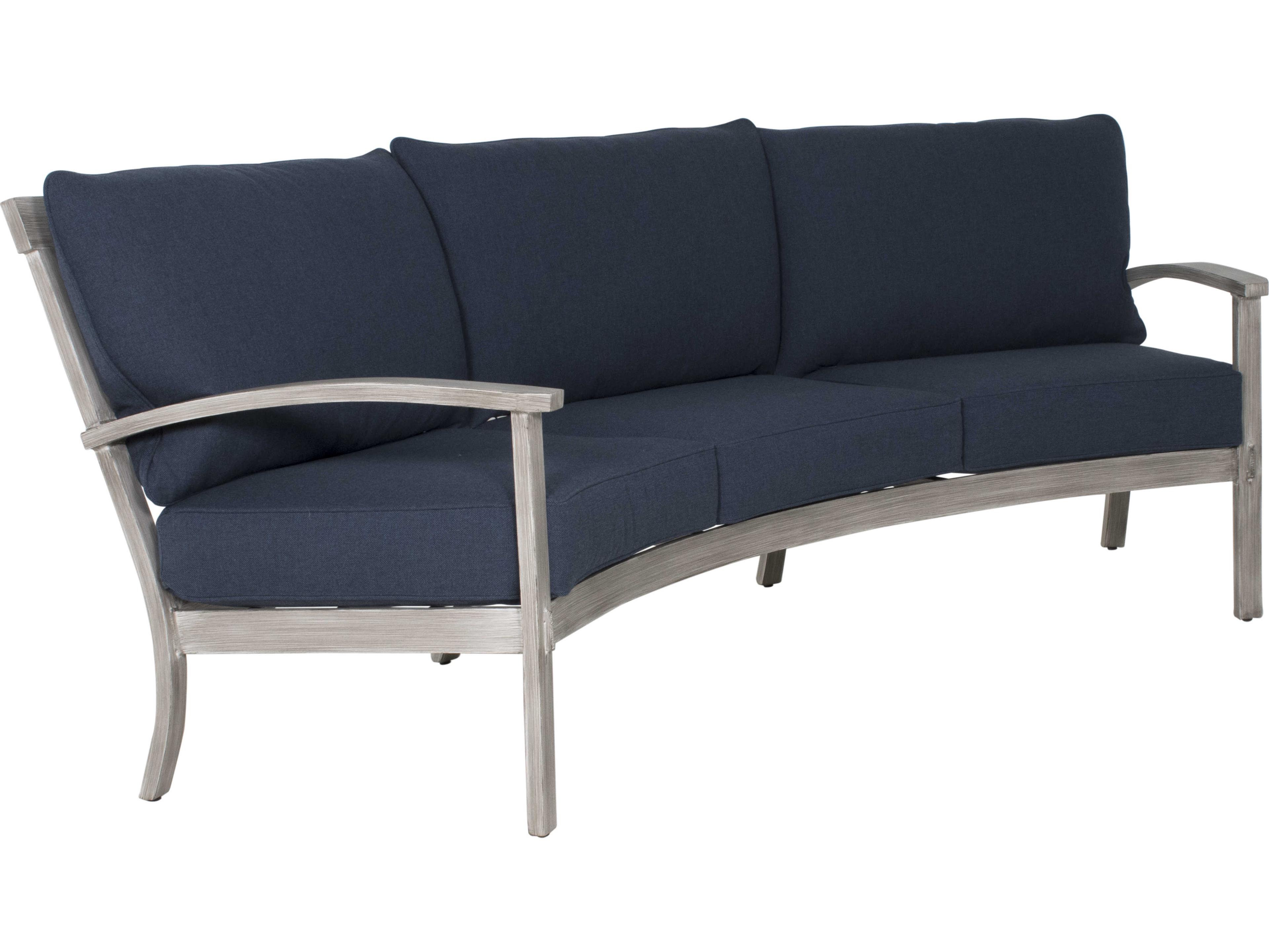 Castelle Biltmore Antler Hill Deep Seating Aluminum Crescent Outdoor Patio Sofa