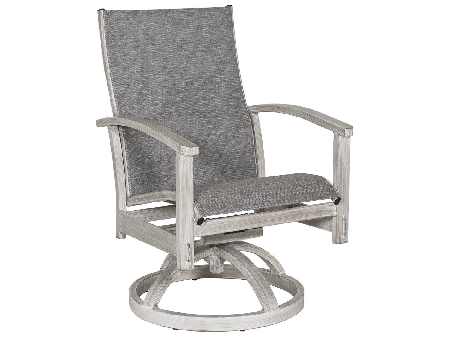 Castelle Biltmore Antler Hill Sling Dining Aluminum Swivel Rocker Outdoor Patio Dining Arm Chair