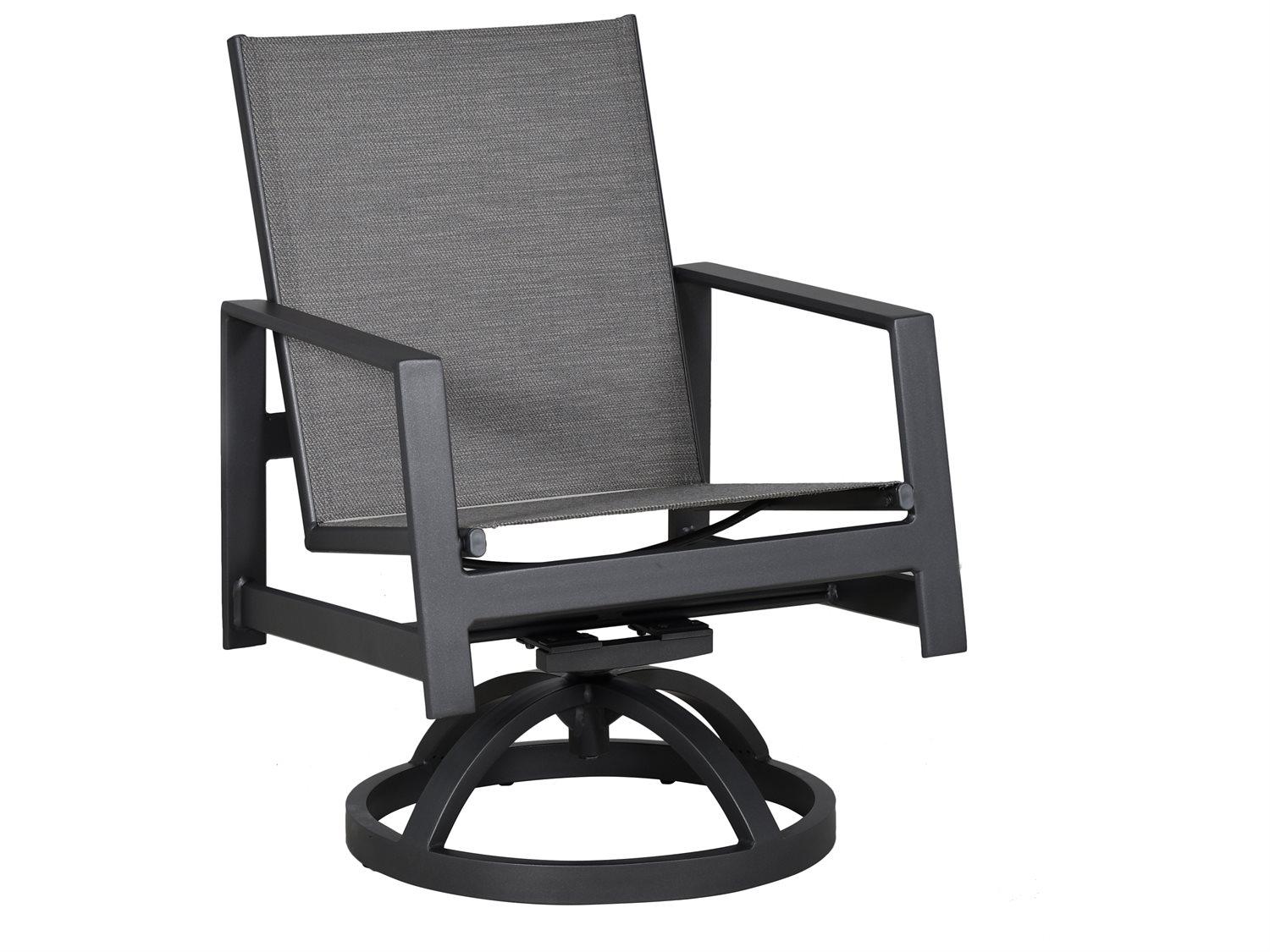 Castelle Prism Sling Dining Aluminum Swivel Rocker Outdoor Dining Arm Chair