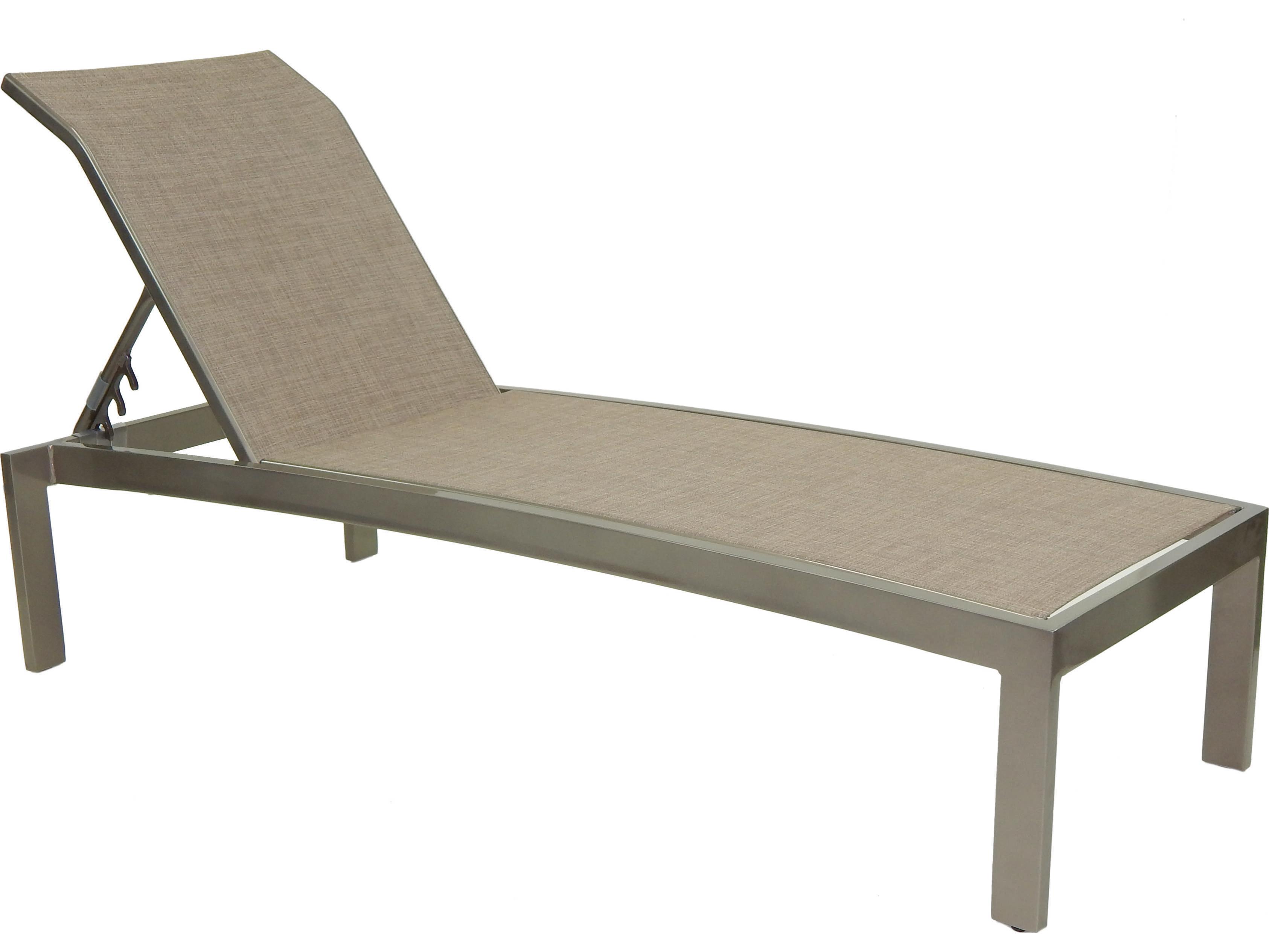Castelle Orion Sling Dining Cast Aluminum Adjustable Outdoor Patio Chaise Lounge