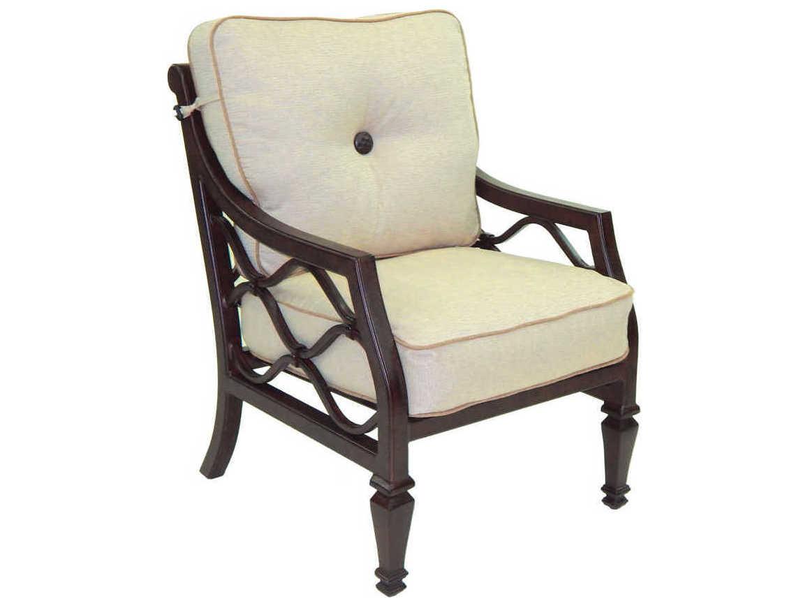 Castelle Villa Bianca Cushion Dining Cast Aluminum Outdoor Dining Arm Chair